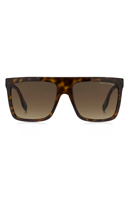 Marc Jacobs 57mm Flat Top Sunglasses in Havana /Brown Gradient at Nordstrom