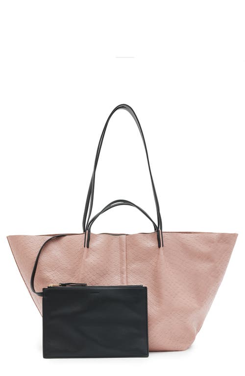 AllSaints Hannah Python Embossed Leather Tote in Terracotta Pink at Nordstrom