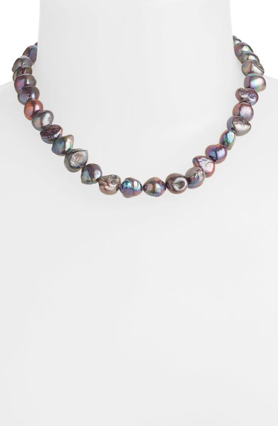 Shop Karine Sultan Peacock Pearl Necklace In Gold