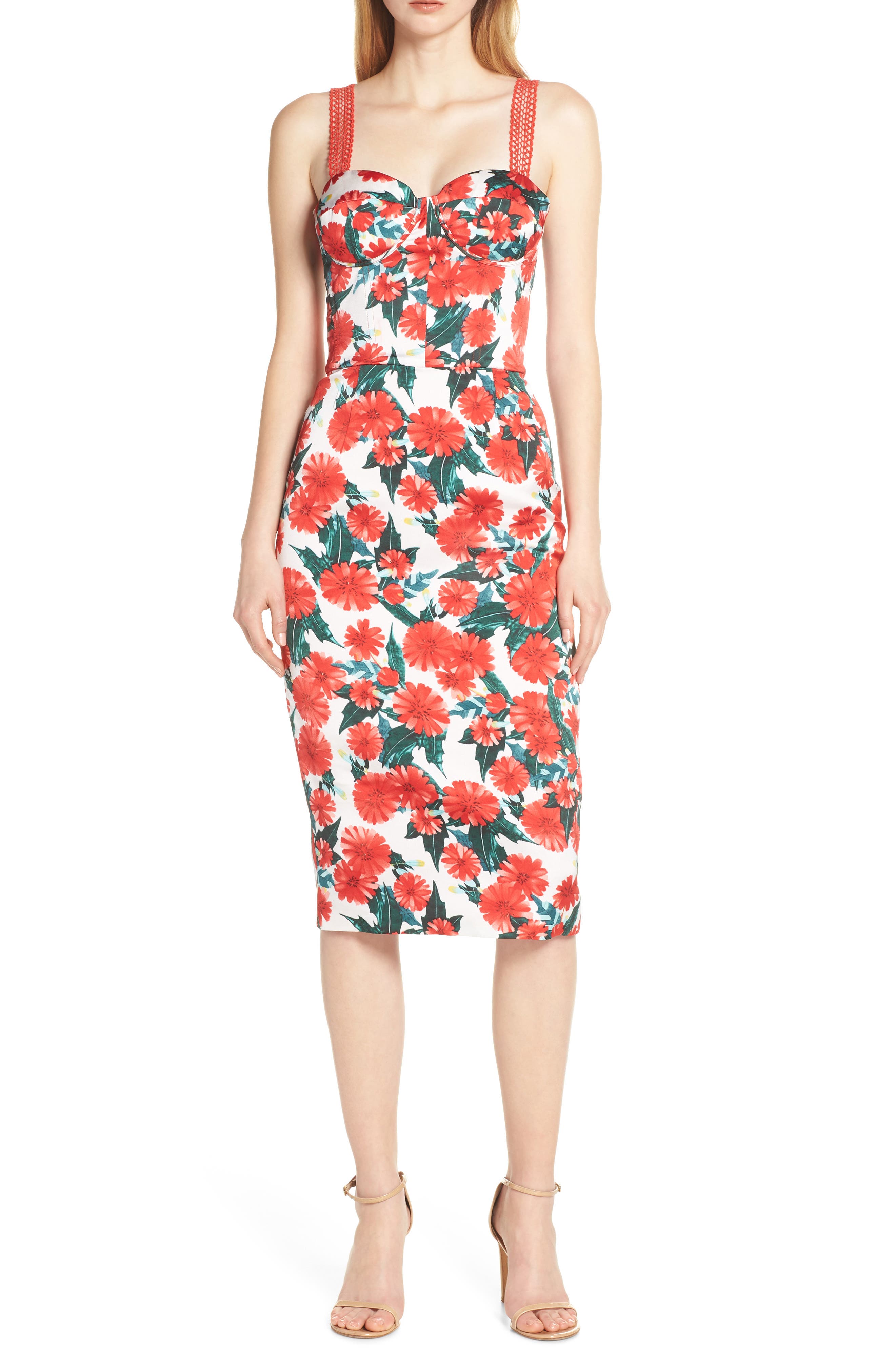 Bronx And Banco Ruby Sleeveless Pencil Dress, Red
