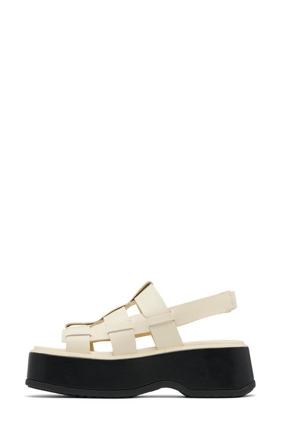 Shop Sorel Dayspring Slingback Platform Sandal In Honey White/ Black