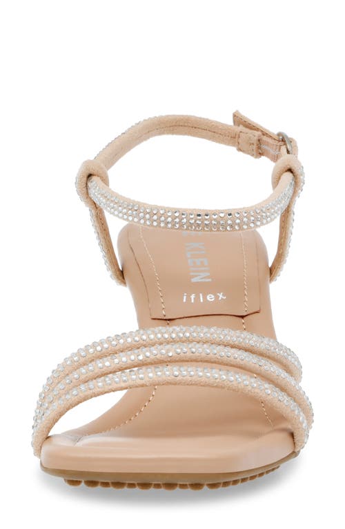 Shop Anne Klein Jules Ankle Strap Sandal In Crystal/beige