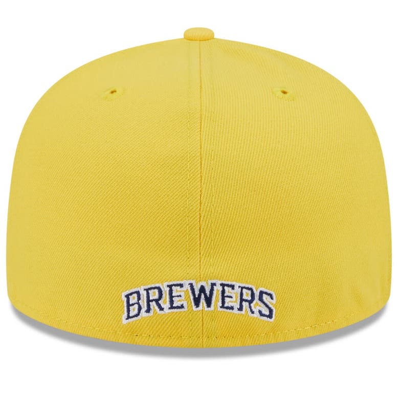 Shop New Era Navy/gold Milwaukee Brewers Gameday Sideswipe 59fifty Fitted Hat