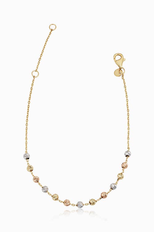 Shop Oradina 14k Tricolor Gold Celebration Ball Station Bracelet