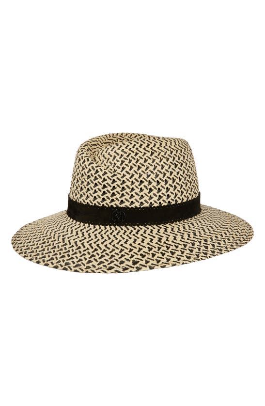 Maison Michel Virginie Bicolor Straw Hat In Multi