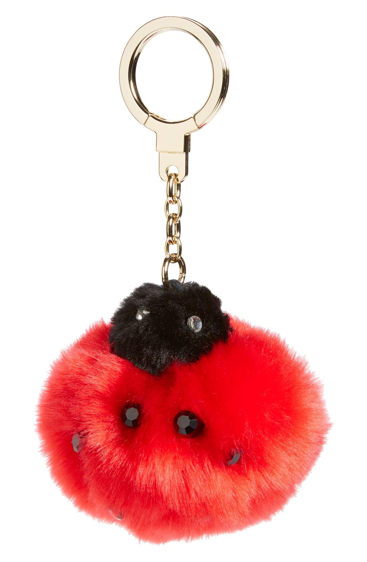 kate spade new york 'ladybug pom pom' faux fur bag charm | Nordstrom