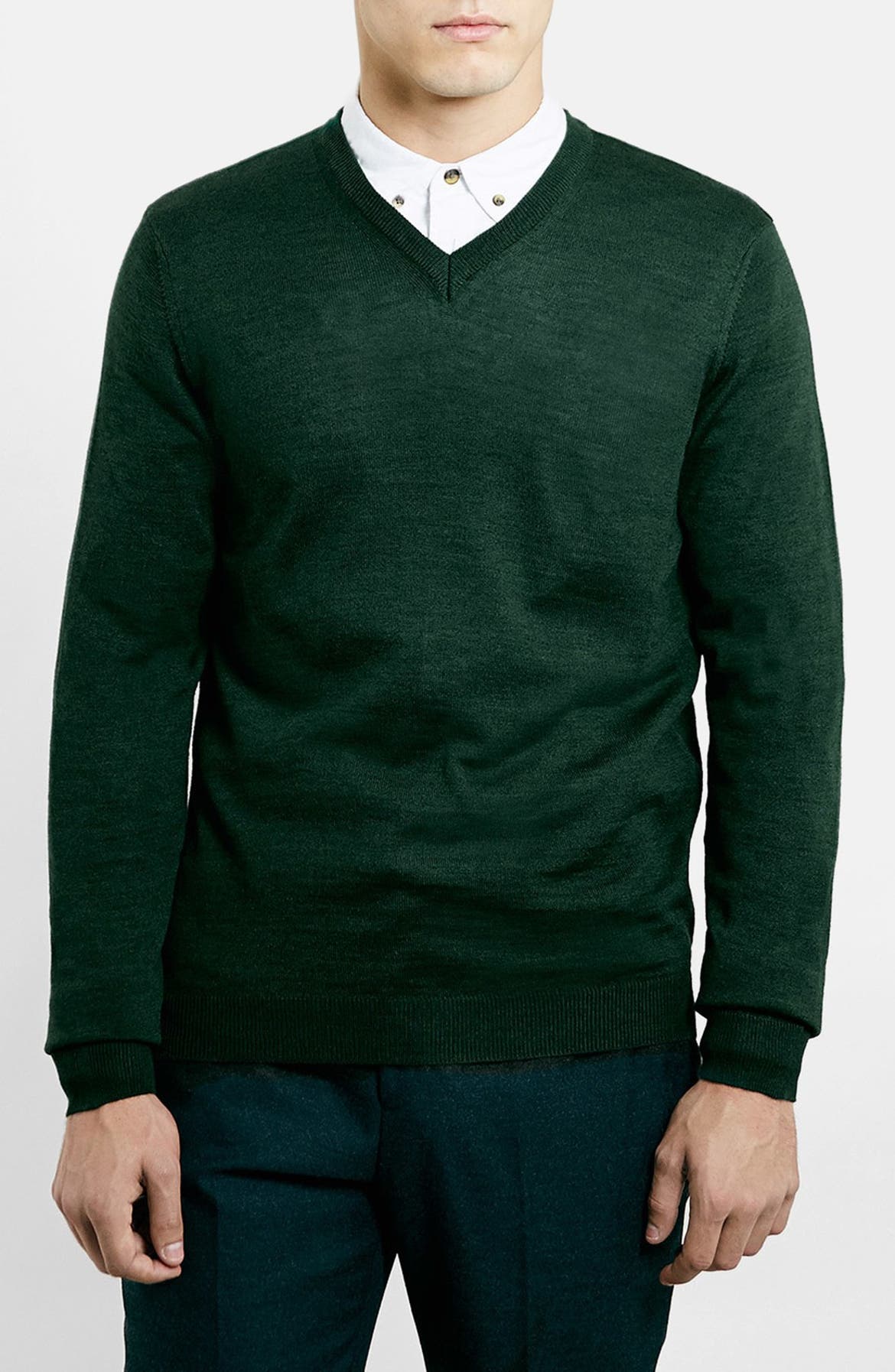 Topman Merino Wool Blend V-Neck Sweater | Nordstrom
