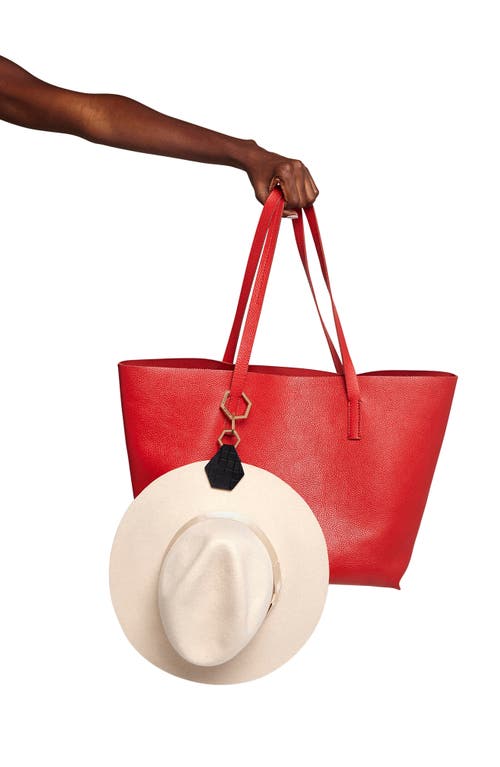 Lindsay Albanese Toptote Leather Hat Holder In Red