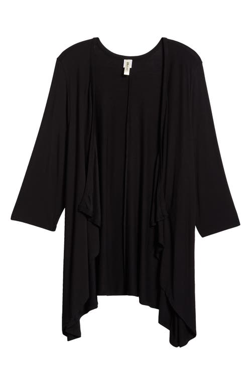 Shop 24seven Comfort Apparel Open Front Cardigan In Black