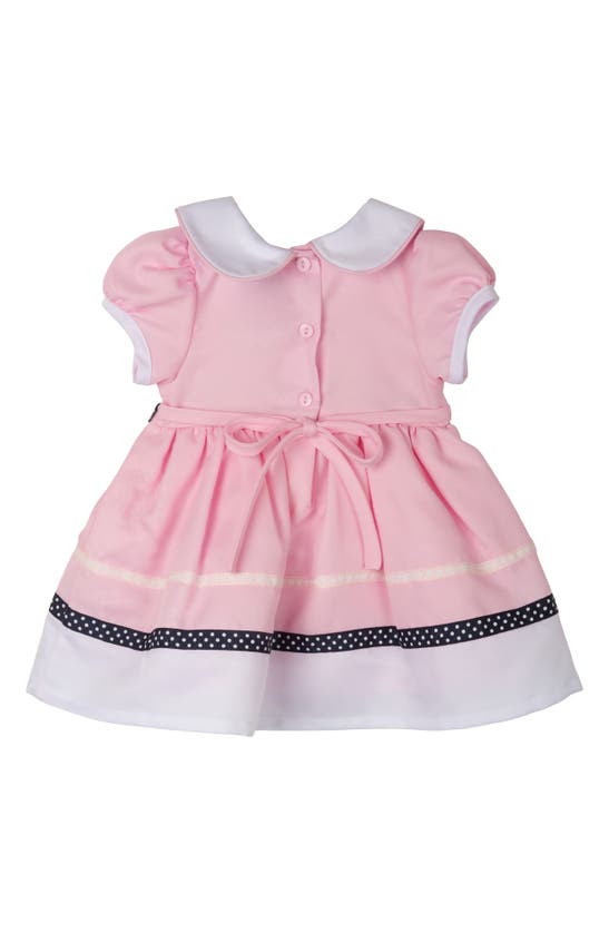 Shop Rare Editions Colorblock Twill Dress With Hat & Bloomers In Pink