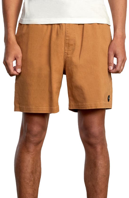 Rvca Escape Solid Shorts In Camel