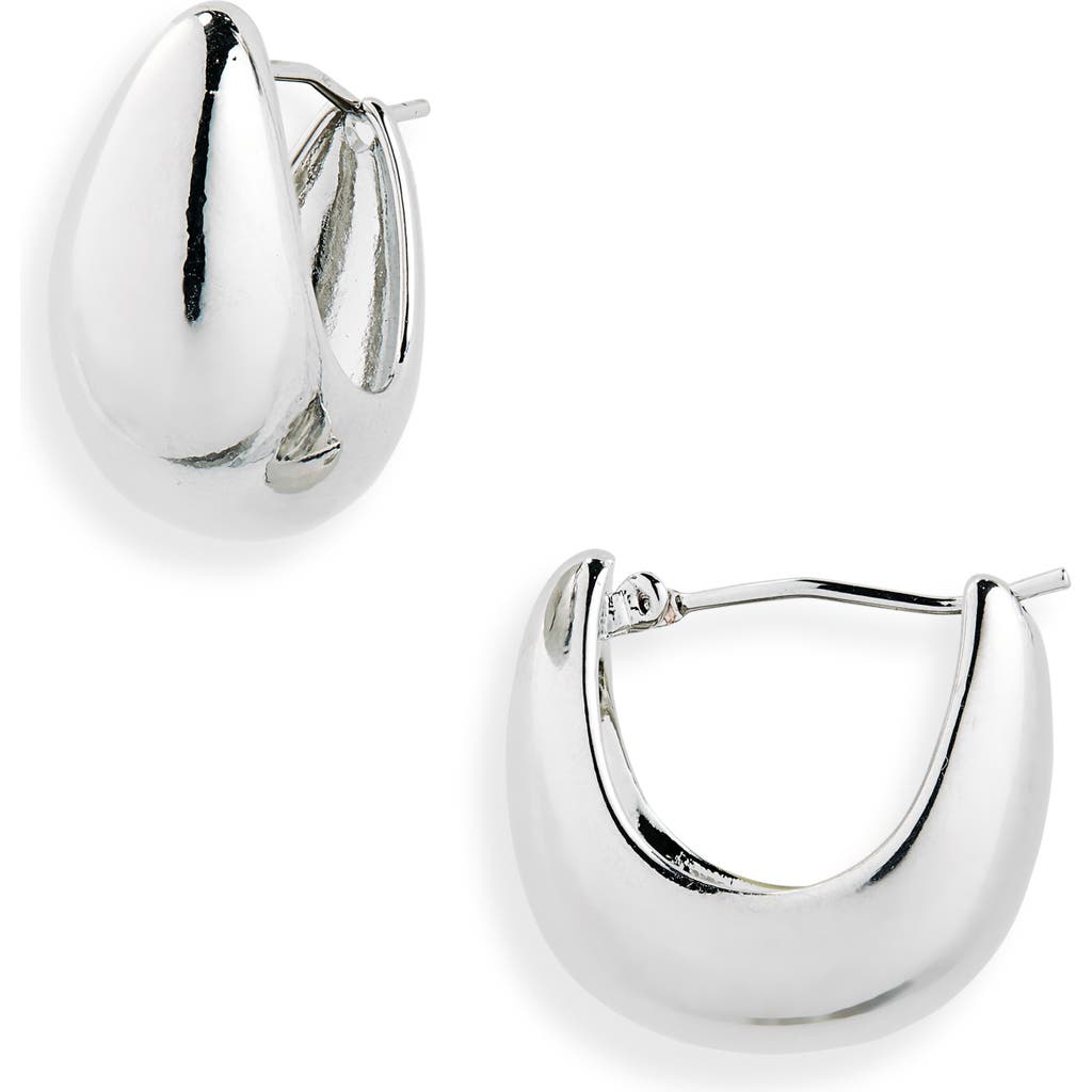 Shop Nordstrom Rack Teardrop Hoop Earrings In Silver