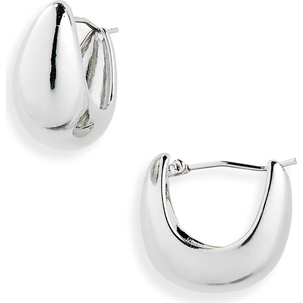 Nordstrom Rack Teardrop Hoop Earrings In Silver