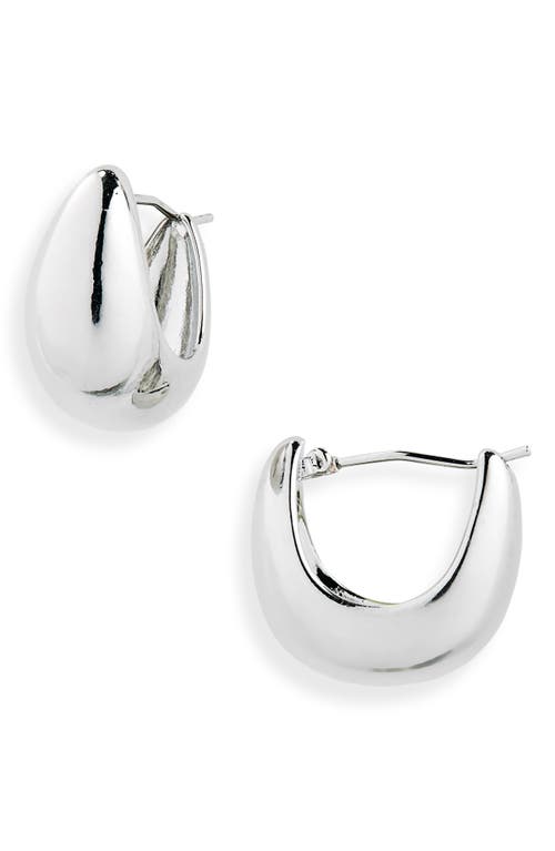 Shop Nordstrom Rack Teardrop Hoop Earrings In Silver