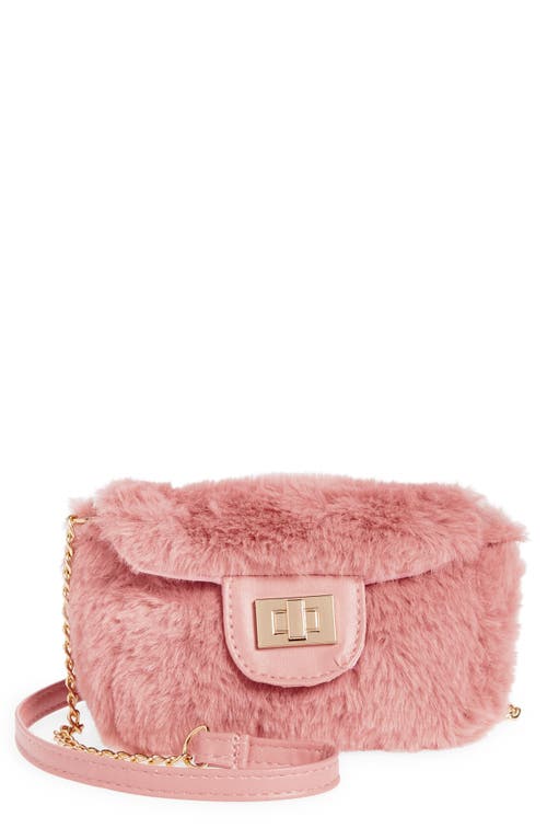 Capelli New York Kids' Faux Fur Crossbody Bag in Pink