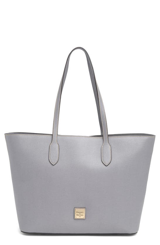Dooney & Bourke Large Saffiano Leather Tote Bag In Smoke Grey
