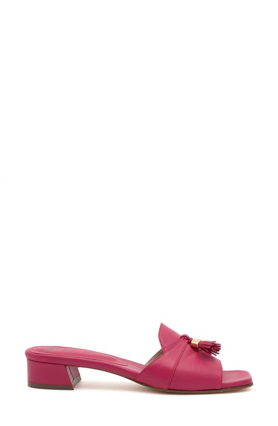 Shop Amalfi By Rangoni Bussola Slide Sandal In Fuxia Parmasoft - Gold Met