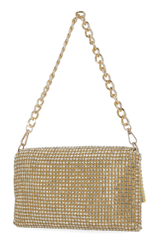 Shop Jessica Mcclintock Emmalee Crystal Mesh Shoulder Bag In Gold