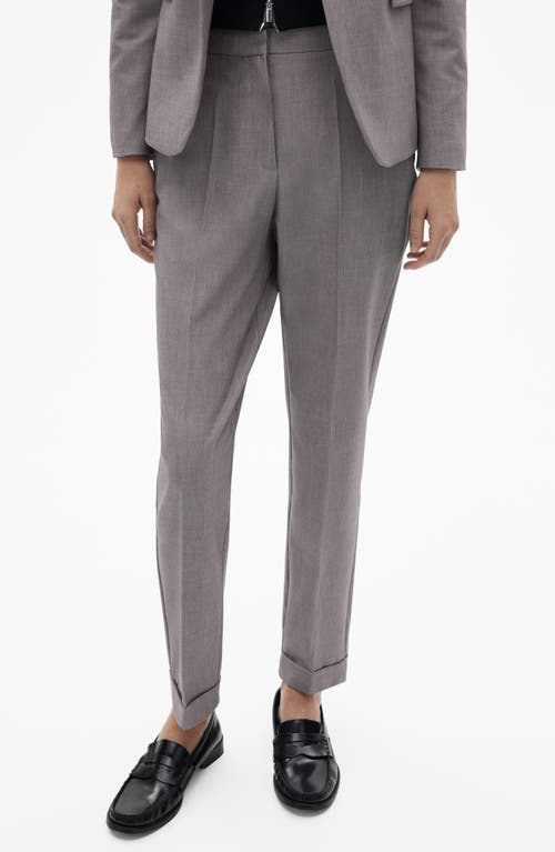 Mango Straight Leg Pants In Grey