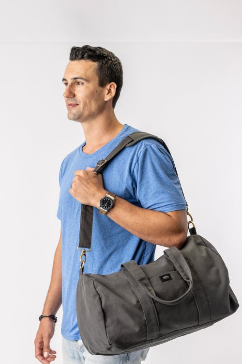 Terra Thread Organic Cotton Gym Bag In Charcoal Grey