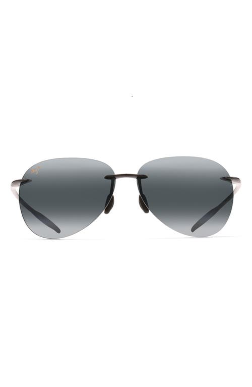 Maui Jim Sugar Beach 62mm Polarized Round Sunglasses In Black