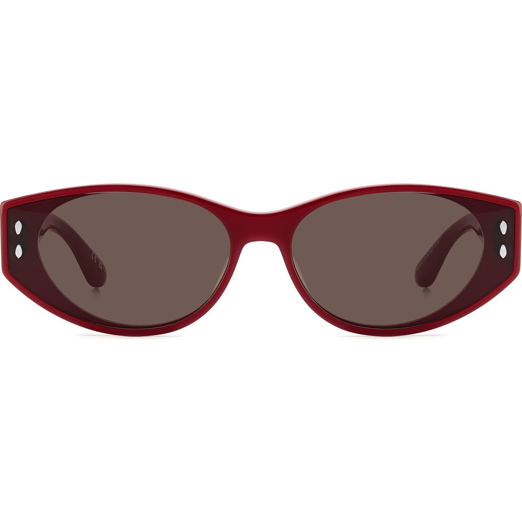 Isabel Marant Oval Sunglasses In Burgundy/brown