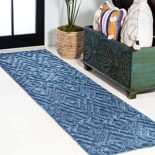 Jonathan Y Balansat Moroccan Diamond Indoor/outdoor Area Rug In Navy