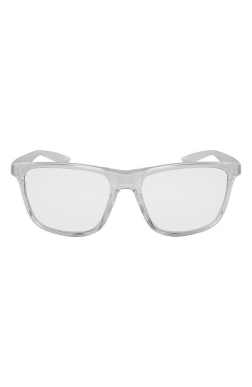 Nike Flip Ascent 53mm Square Blue Light Blocking Glasses In Clear/blue Light