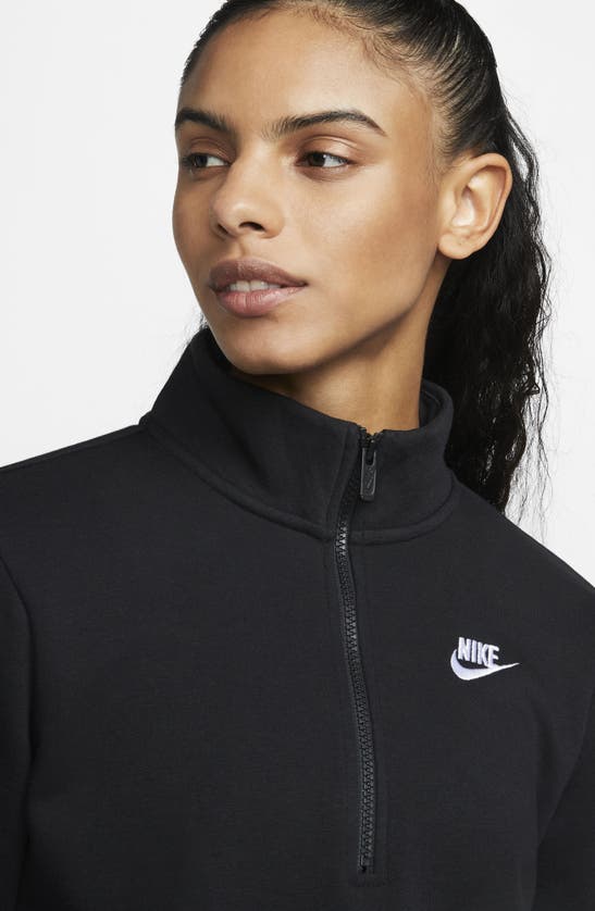 Shop Nike Sportswear Club Fleece Quarter Zip Pullover In Black