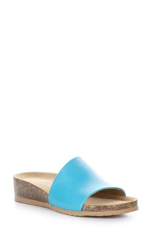 Lux Slide Sandal in Aqua Nappa