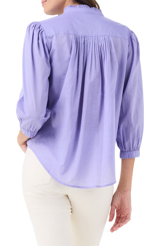 Shop Nic + Zoe Girlfriend Cotton Button-up Shirt In Lavender