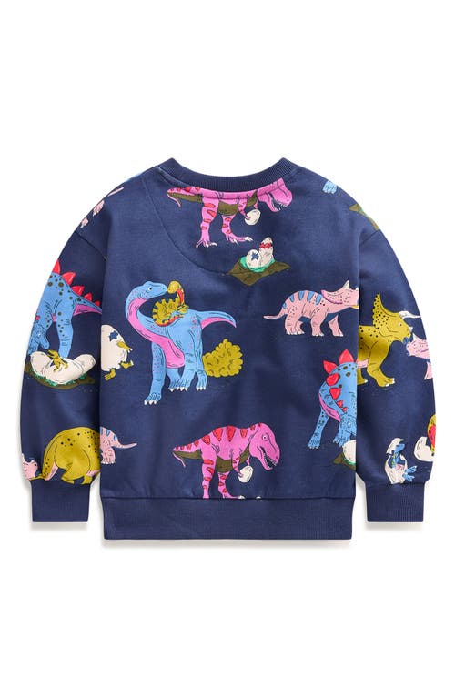 Shop Mini Boden Kids' Dinosaur Print Cotton Sweatshirt In Multi Dino Family