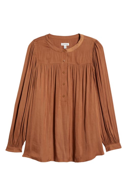 Shop Nordstrom Gathered Popover Shirt In Tan Thrush