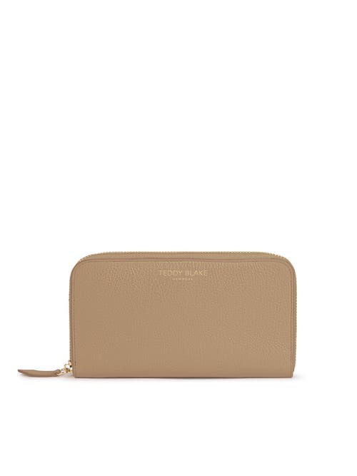 Shop Teddy Blake Zipwallet Stampato In Light Beige