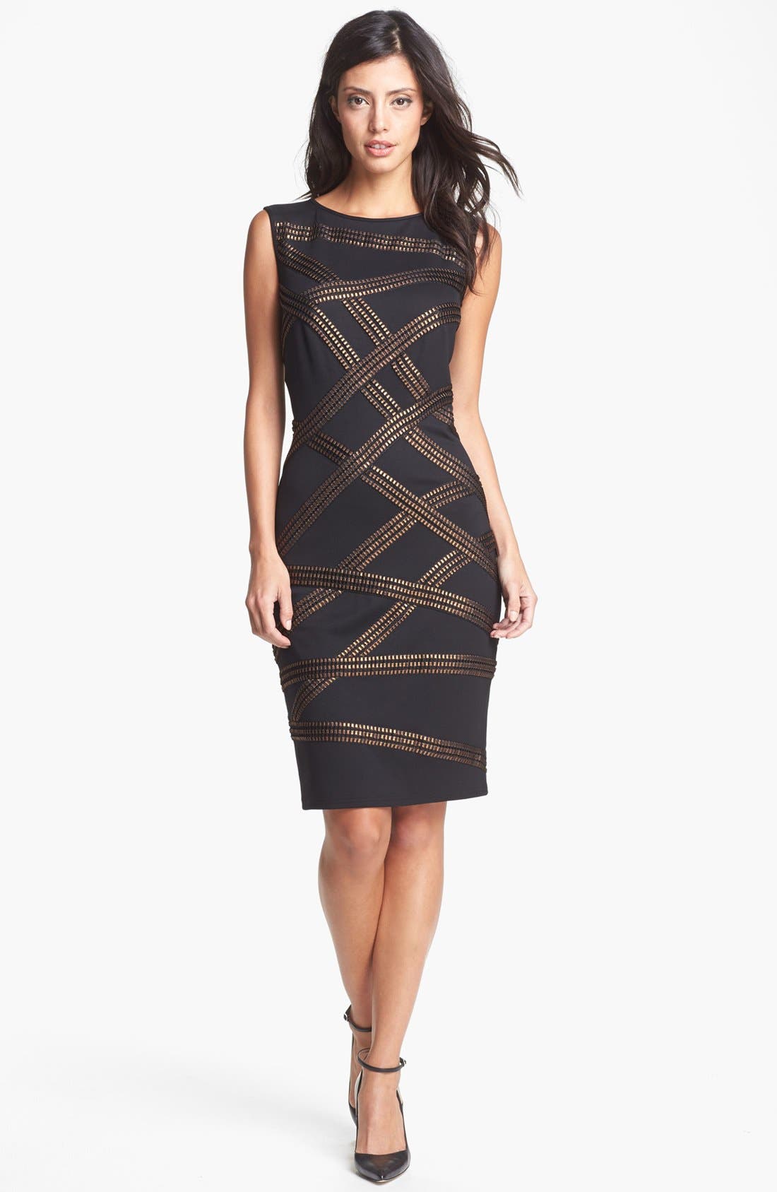 Tadashi Shoji Foil Detail Jersey Dress Nordstrom
