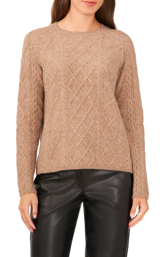 Halogen Mixed Stitch Sweater In Taupe
