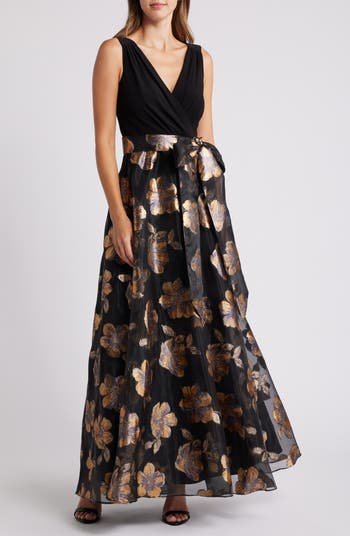 Deals Eliza J Floral Jacquard Hi Low Gown 6