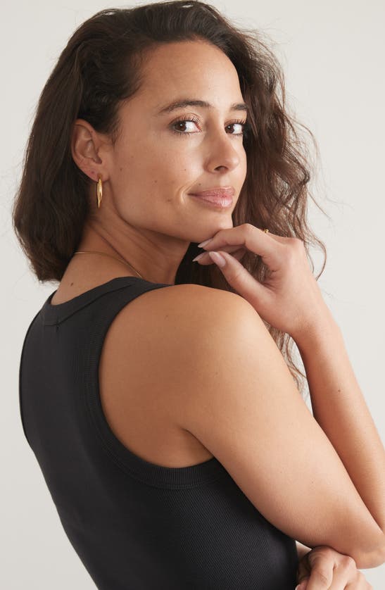 Marine Layer Lexi Ribbed Tank In Faded Black