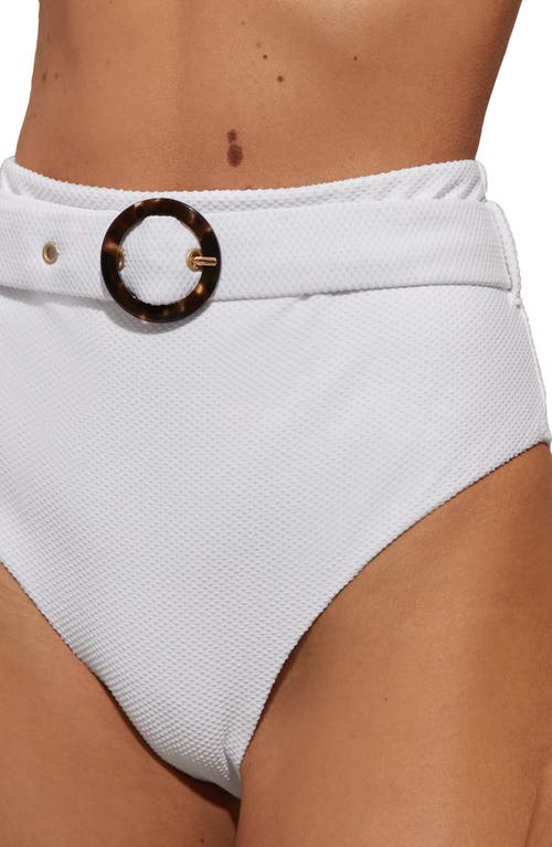 Shop Reiss Danielle Belted High Waist Bikini Bottoms In White