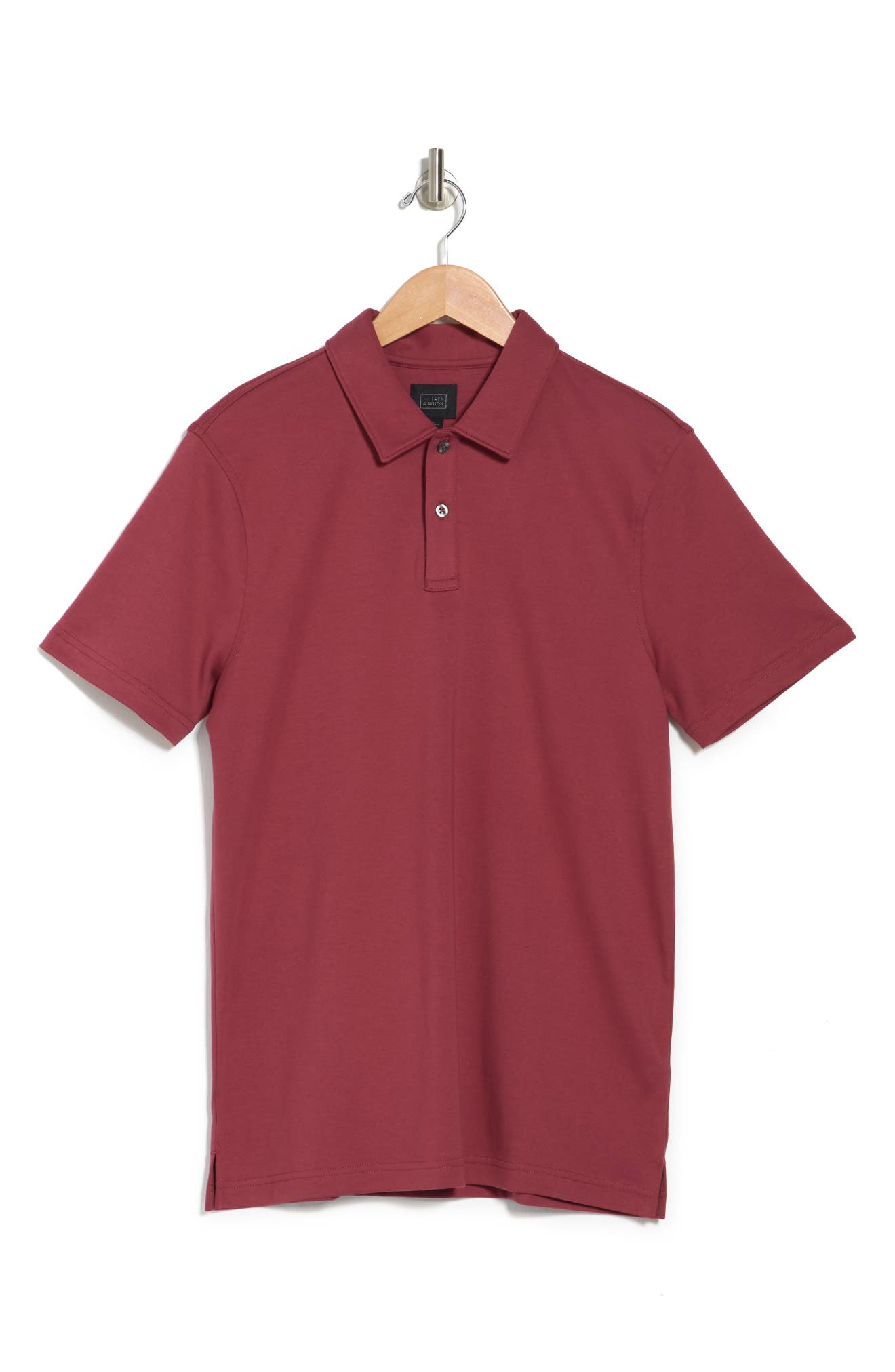 14th & Union Solid Interlock Polo In Red Russet
