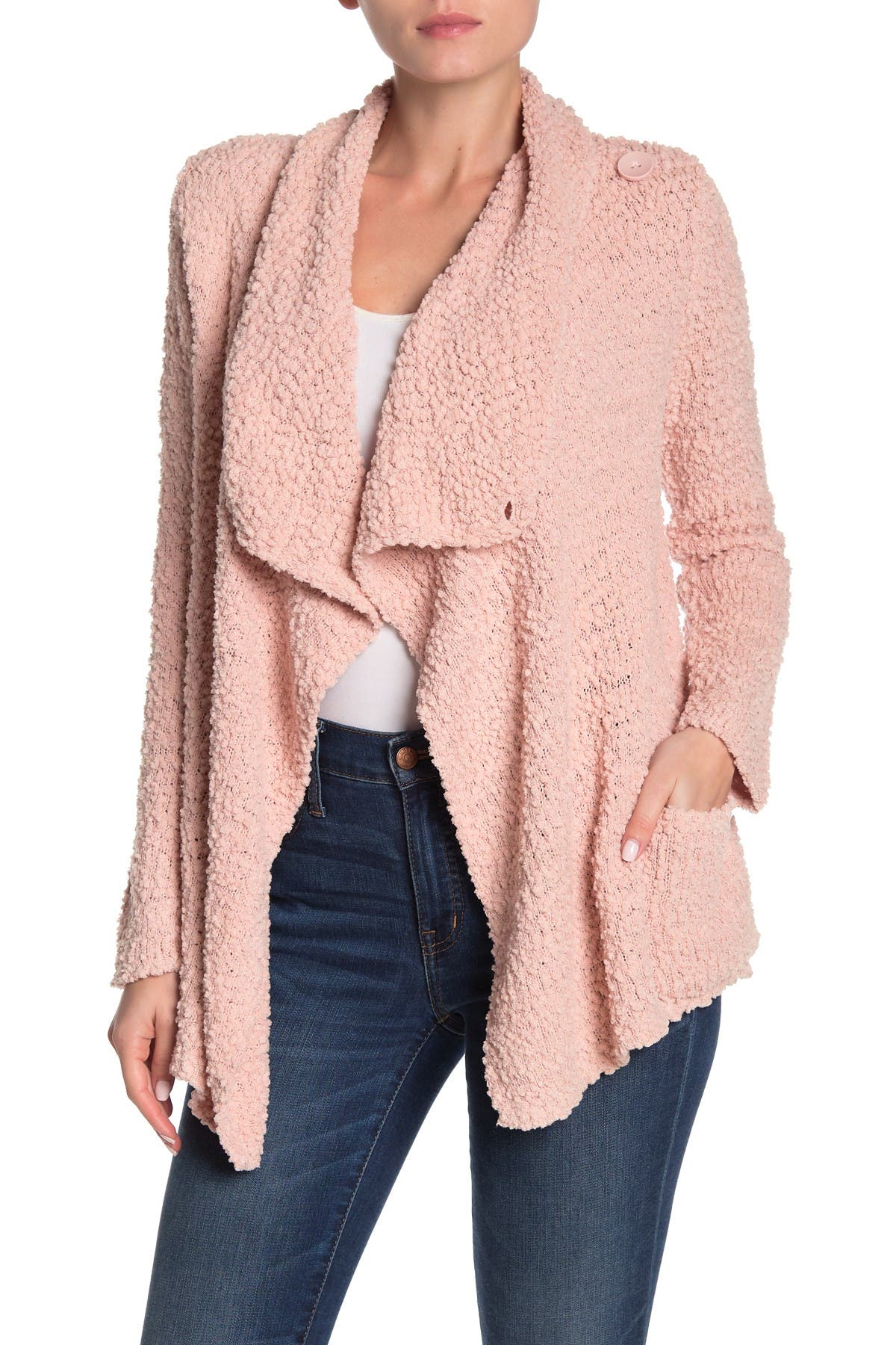 bobeau kirbee button detail open cardigan