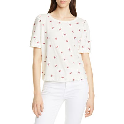La Vie Rebecca Taylor Embroidery Detail Linen & Cotton Top, Yellow
