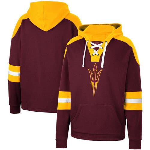 Men's Colosseum Maroon Arizona State Sun Devils Lace-Up 4.0 Pullover Hoodie