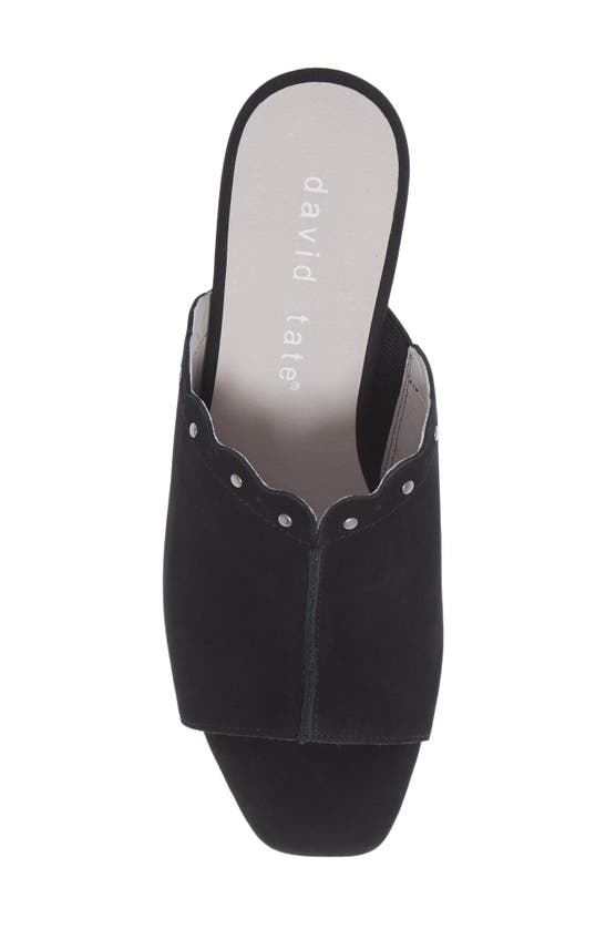 David Tate Song Wedge Sandal In Black Nubuck Leather