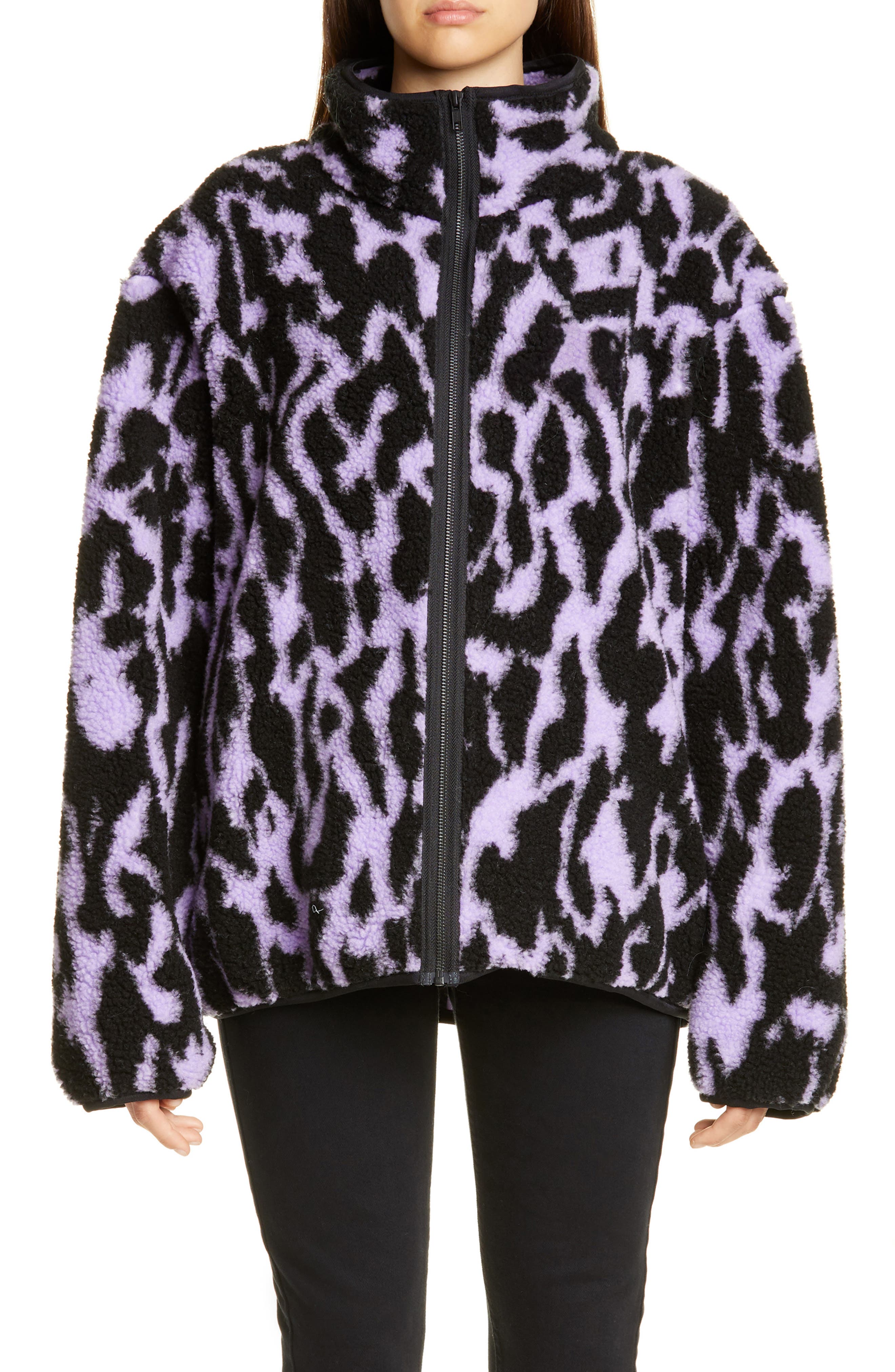 zebra print fleece jacket