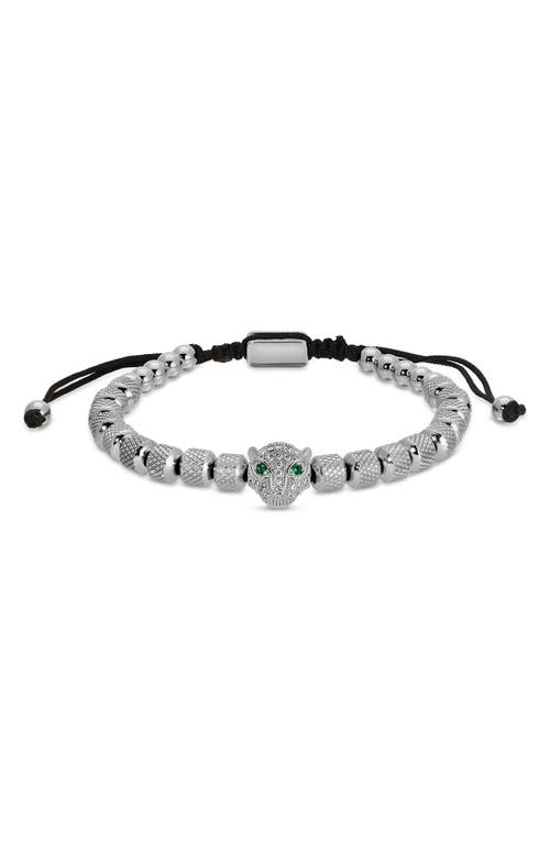 Eye Candy Los Angeles 3-pack Leopard Green Tigers' Eye Bracelets In Silver