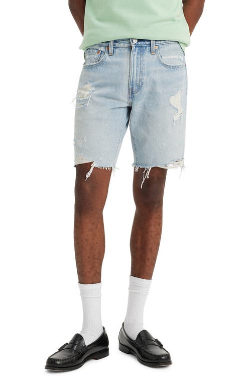 Shop Levi's 412 Slim Fit Ripped Denim Shorts In Get To The Check Dx Short