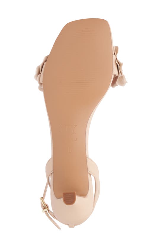New York And Company Gwendolyn Flower Strap Sandal In Beige