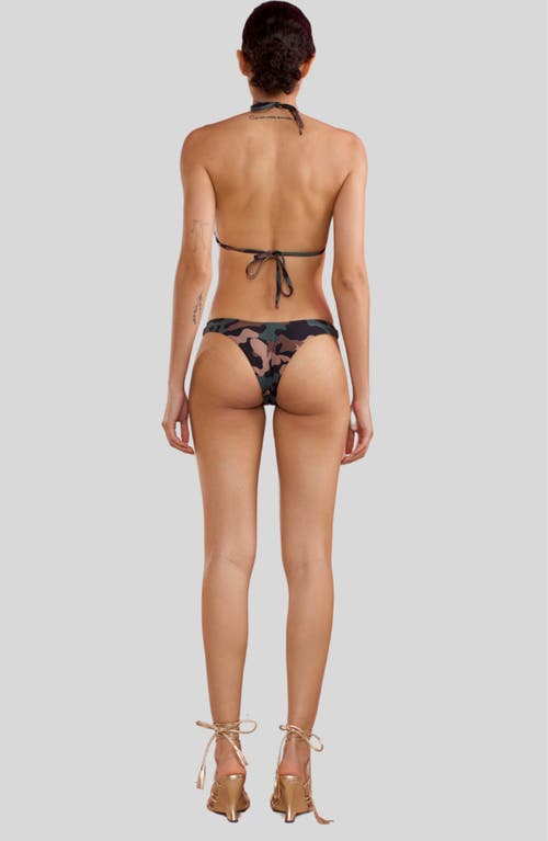 Shop Cynthia Rowley Baia Bikini Bottoms In Green Camo