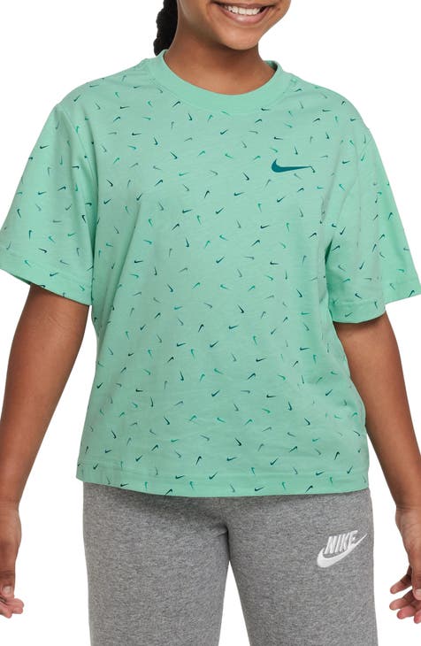 Kids' Sportswear Swoosh Print Cotton T-Shirt (Big Kid)